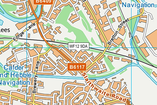 WF12 9DA map - OS VectorMap District (Ordnance Survey)