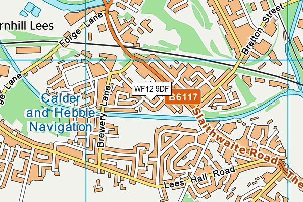 WF12 9DF map - OS VectorMap District (Ordnance Survey)