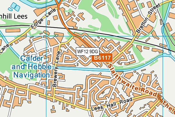 WF12 9DG map - OS VectorMap District (Ordnance Survey)