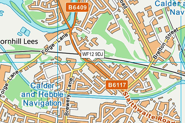 WF12 9DJ map - OS VectorMap District (Ordnance Survey)