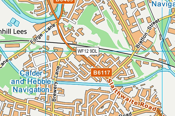 WF12 9DL map - OS VectorMap District (Ordnance Survey)