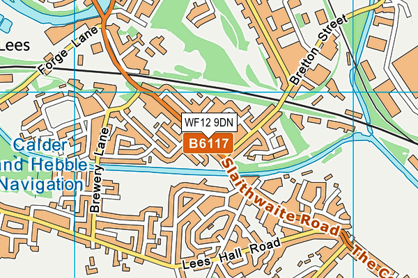 WF12 9DN map - OS VectorMap District (Ordnance Survey)