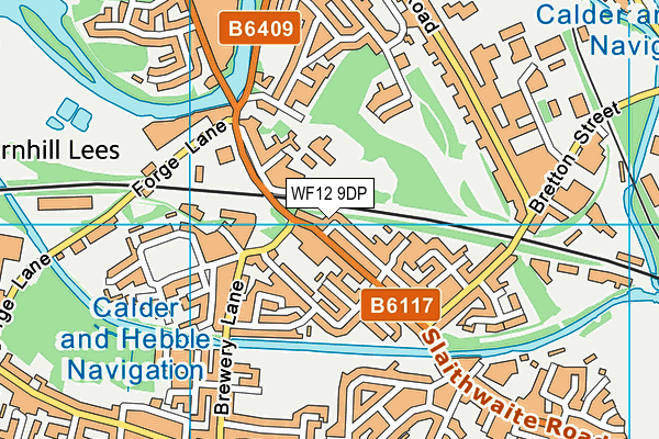 WF12 9DP map - OS VectorMap District (Ordnance Survey)