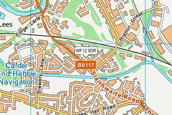 WF12 9DR map - OS VectorMap District (Ordnance Survey)