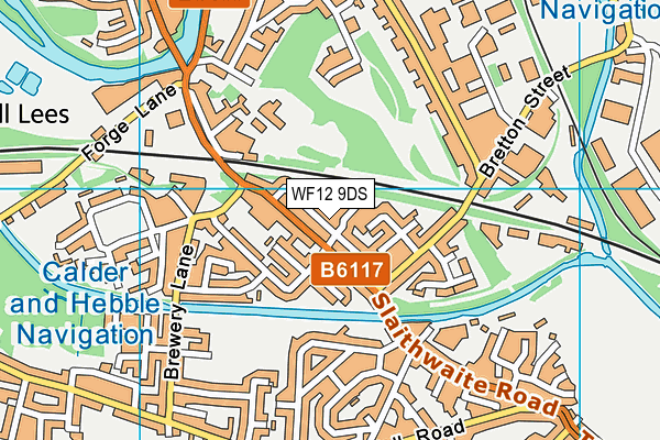 WF12 9DS map - OS VectorMap District (Ordnance Survey)