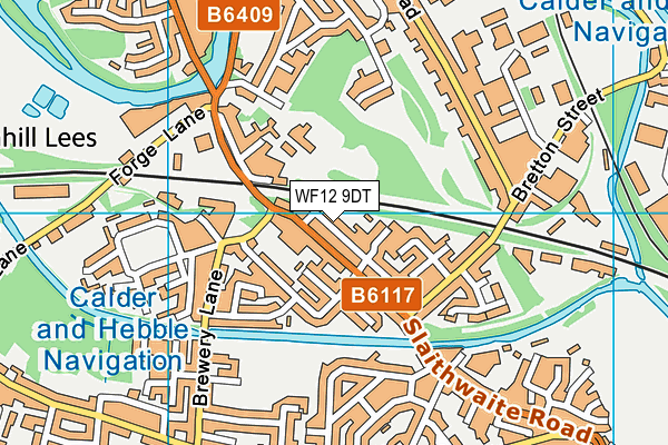 WF12 9DT map - OS VectorMap District (Ordnance Survey)