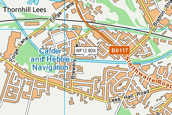 WF12 9DX map - OS VectorMap District (Ordnance Survey)