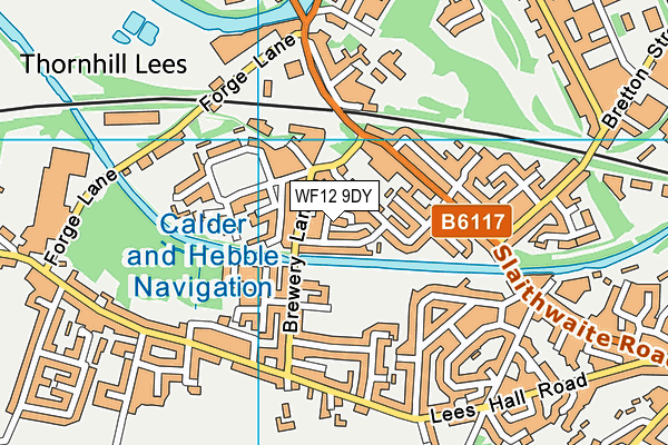 WF12 9DY map - OS VectorMap District (Ordnance Survey)