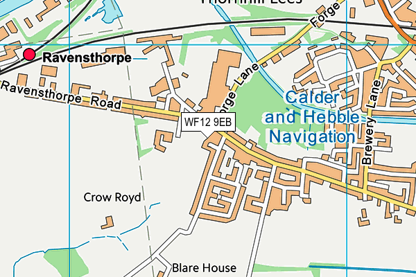 WF12 9EB map - OS VectorMap District (Ordnance Survey)