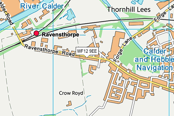 Ravenshall School map (WF12 9EE) - OS VectorMap District (Ordnance Survey)
