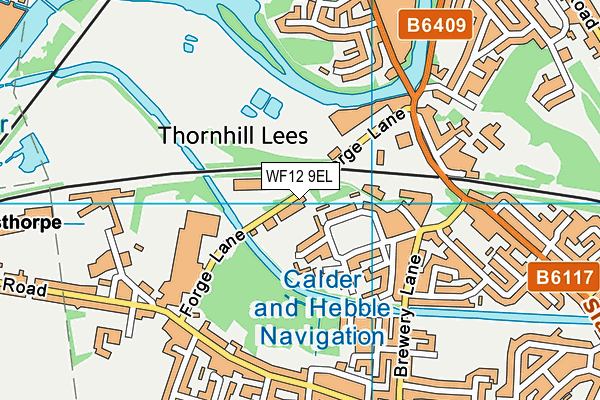 WF12 9EL map - OS VectorMap District (Ordnance Survey)