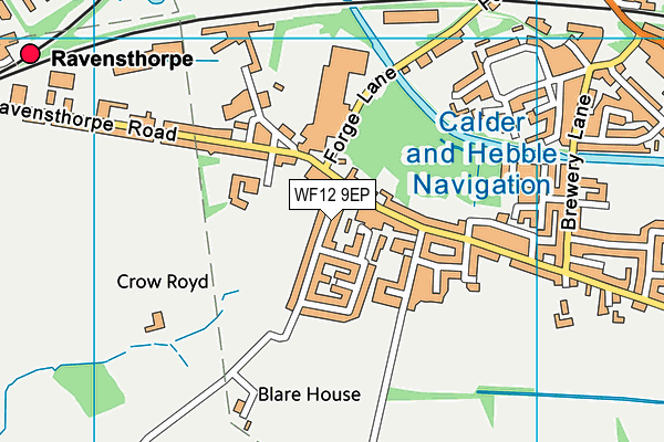 WF12 9EP map - OS VectorMap District (Ordnance Survey)