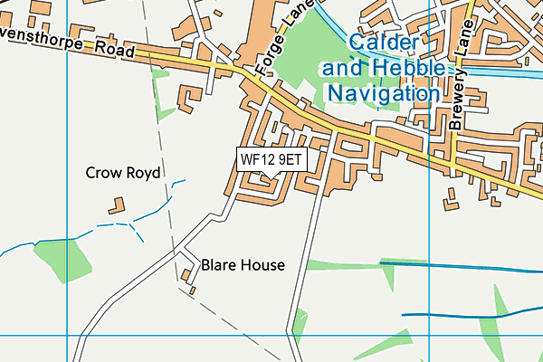 WF12 9ET map - OS VectorMap District (Ordnance Survey)