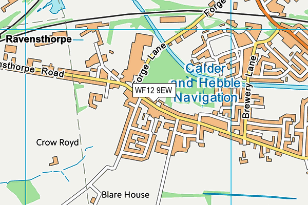WF12 9EW map - OS VectorMap District (Ordnance Survey)