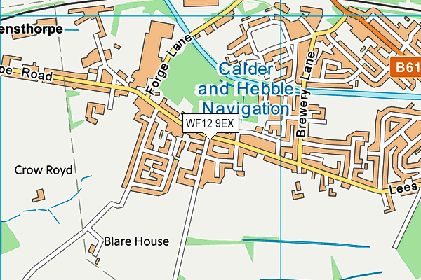 WF12 9EX map - OS VectorMap District (Ordnance Survey)