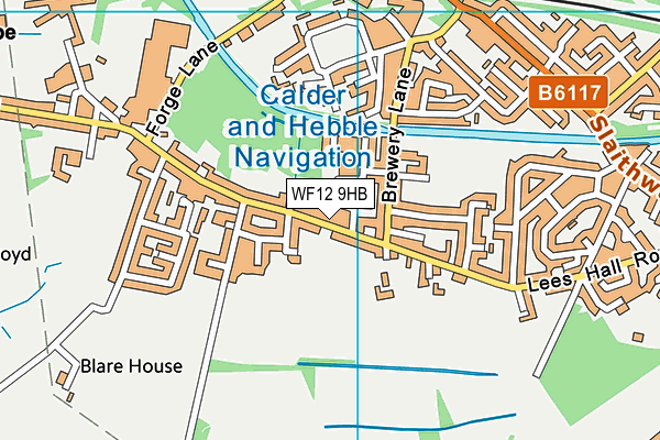 WF12 9HB map - OS VectorMap District (Ordnance Survey)