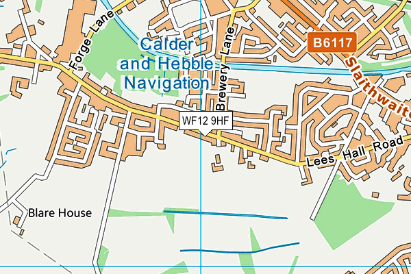 WF12 9HF map - OS VectorMap District (Ordnance Survey)