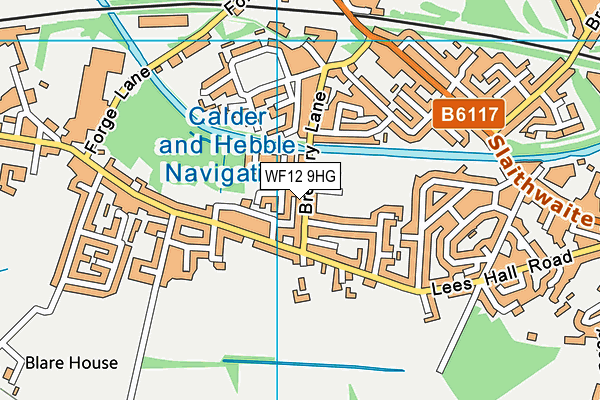 WF12 9HG map - OS VectorMap District (Ordnance Survey)