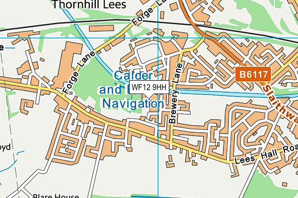 WF12 9HH map - OS VectorMap District (Ordnance Survey)