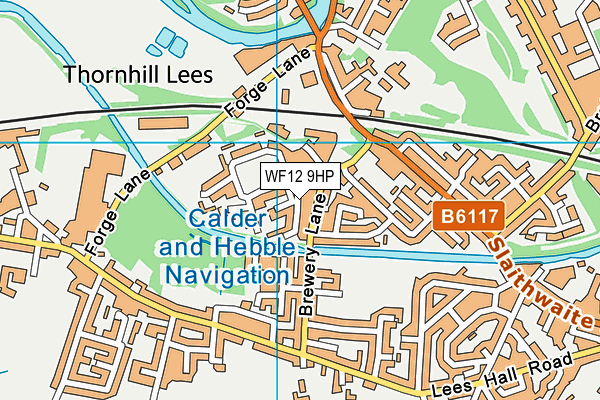 WF12 9HP map - OS VectorMap District (Ordnance Survey)