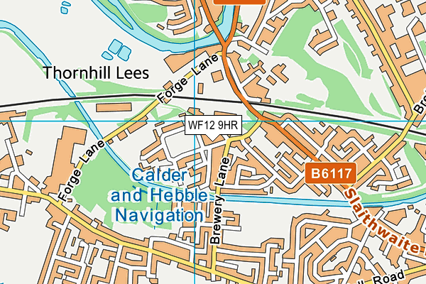 WF12 9HR map - OS VectorMap District (Ordnance Survey)