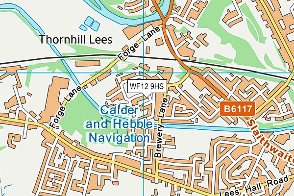 WF12 9HS map - OS VectorMap District (Ordnance Survey)