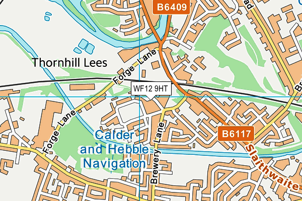 WF12 9HT map - OS VectorMap District (Ordnance Survey)