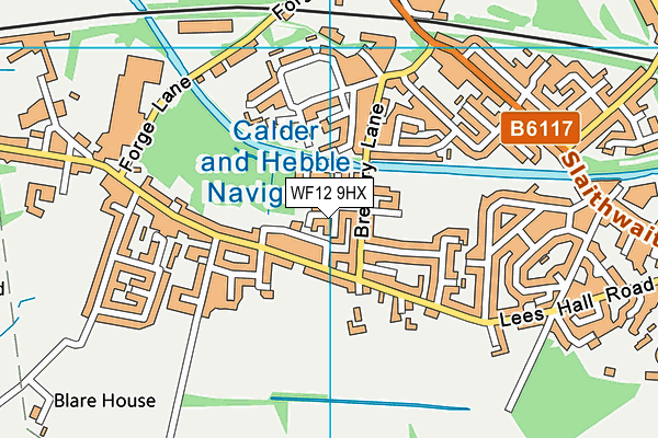 WF12 9HX map - OS VectorMap District (Ordnance Survey)