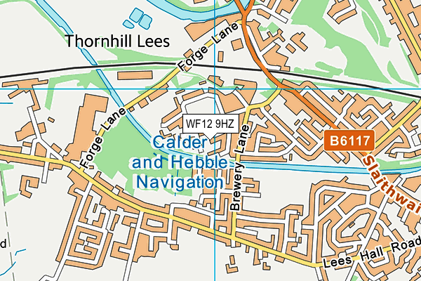 WF12 9HZ map - OS VectorMap District (Ordnance Survey)