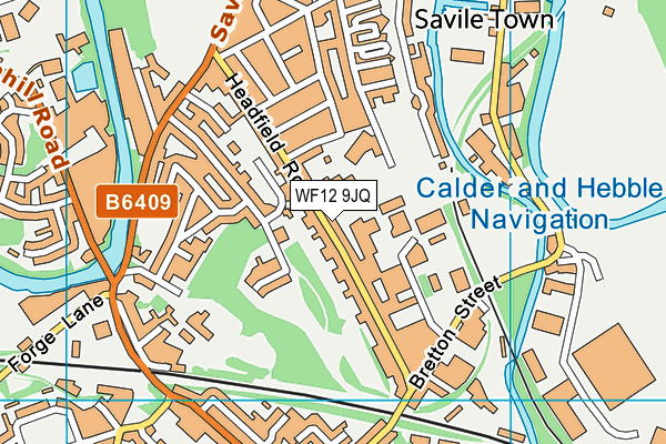 WF12 9JQ map - OS VectorMap District (Ordnance Survey)