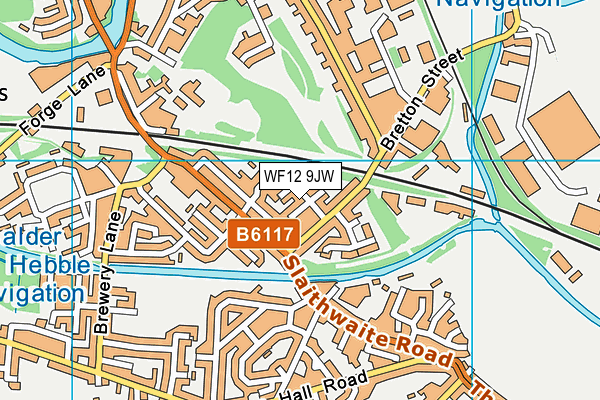 WF12 9JW map - OS VectorMap District (Ordnance Survey)