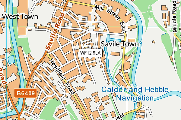 WF12 9LA map - OS VectorMap District (Ordnance Survey)