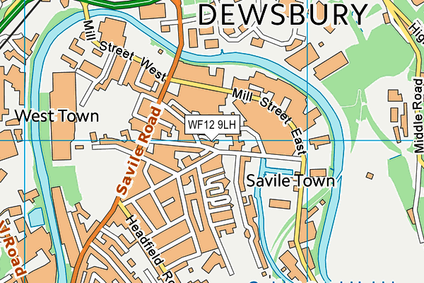 WF12 9LH map - OS VectorMap District (Ordnance Survey)