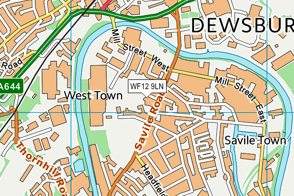 WF12 9LN map - OS VectorMap District (Ordnance Survey)