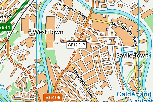 WF12 9LP map - OS VectorMap District (Ordnance Survey)