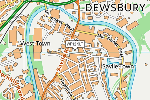 WF12 9LT map - OS VectorMap District (Ordnance Survey)