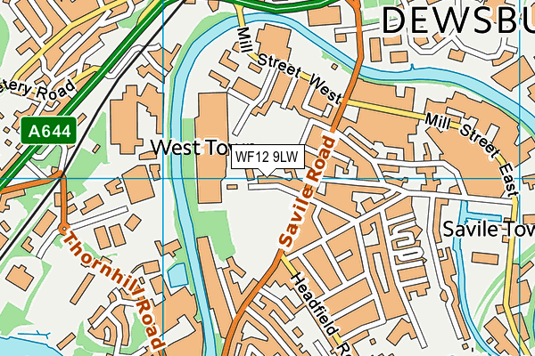 WF12 9LW map - OS VectorMap District (Ordnance Survey)