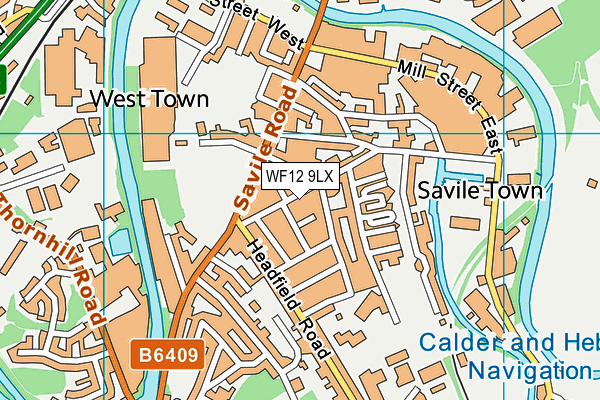WF12 9LX map - OS VectorMap District (Ordnance Survey)