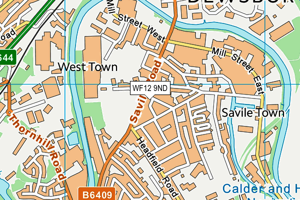 WF12 9ND map - OS VectorMap District (Ordnance Survey)