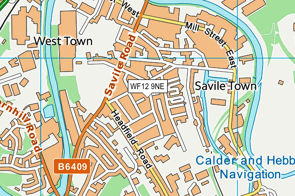 WF12 9NE map - OS VectorMap District (Ordnance Survey)