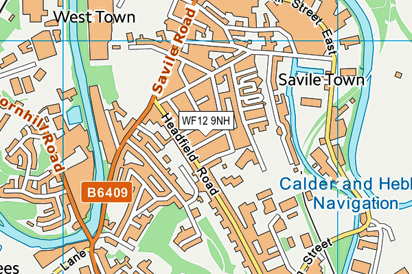 WF12 9NH map - OS VectorMap District (Ordnance Survey)