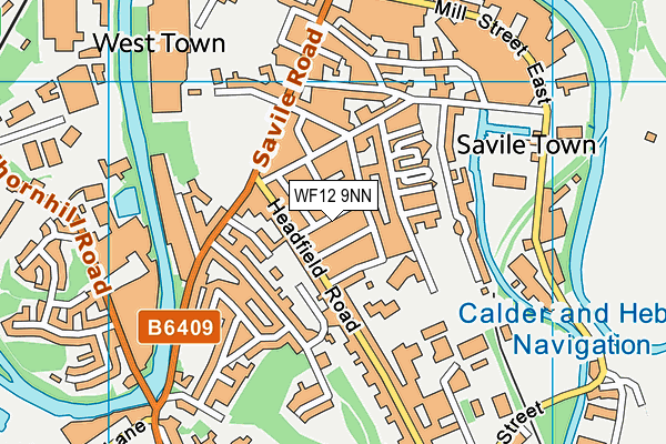 WF12 9NN map - OS VectorMap District (Ordnance Survey)