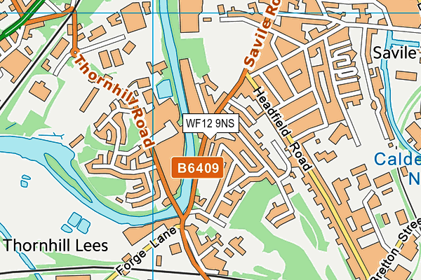 WF12 9NS map - OS VectorMap District (Ordnance Survey)