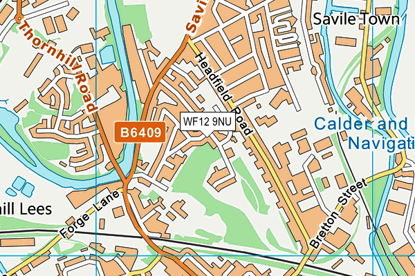 WF12 9NU map - OS VectorMap District (Ordnance Survey)