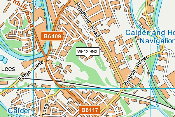 WF12 9NX map - OS VectorMap District (Ordnance Survey)