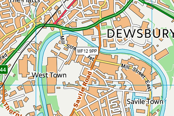 WF12 9PP map - OS VectorMap District (Ordnance Survey)