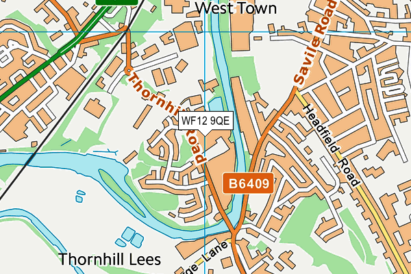 WF12 9QE map - OS VectorMap District (Ordnance Survey)