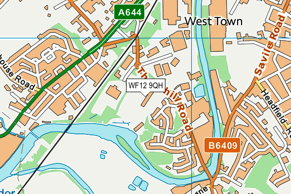 WF12 9QH map - OS VectorMap District (Ordnance Survey)