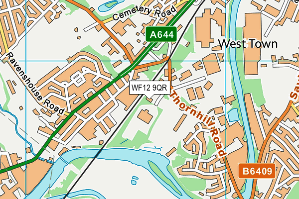 WF12 9QR map - OS VectorMap District (Ordnance Survey)