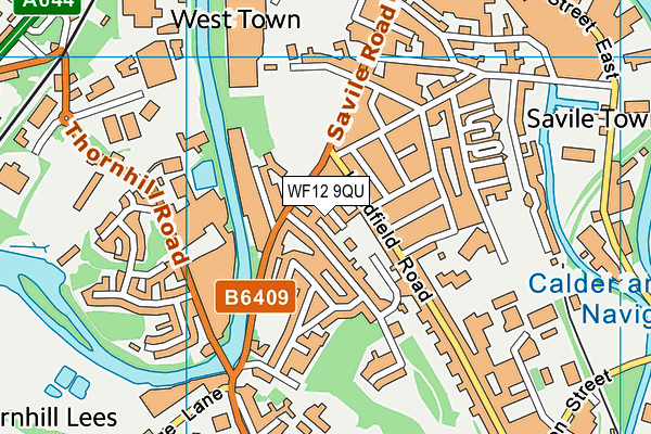 WF12 9QU map - OS VectorMap District (Ordnance Survey)